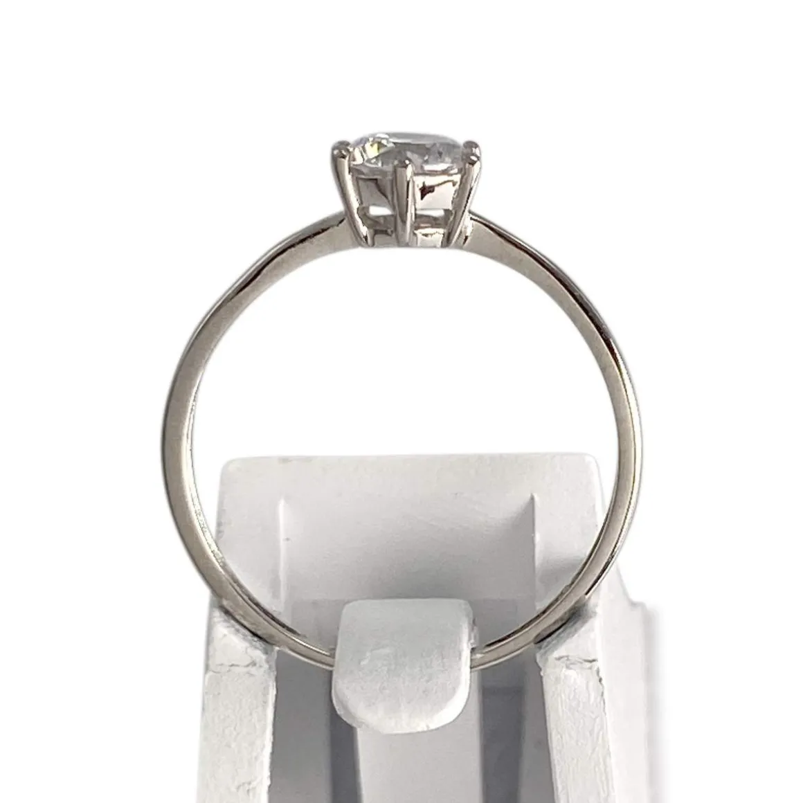 Solitaire d'occasion or 750 blanc zirconia