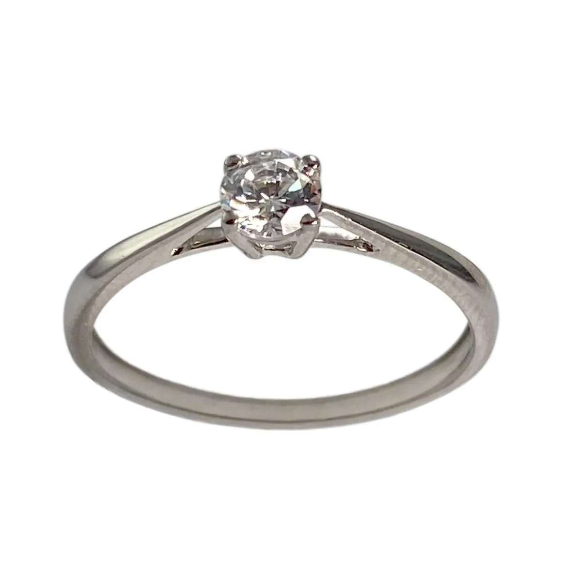 Solitaire d'occasion or 375 blanc zirconia