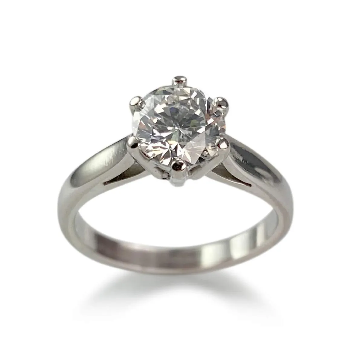 Solitaire d'occasion or 750 blanc diamant