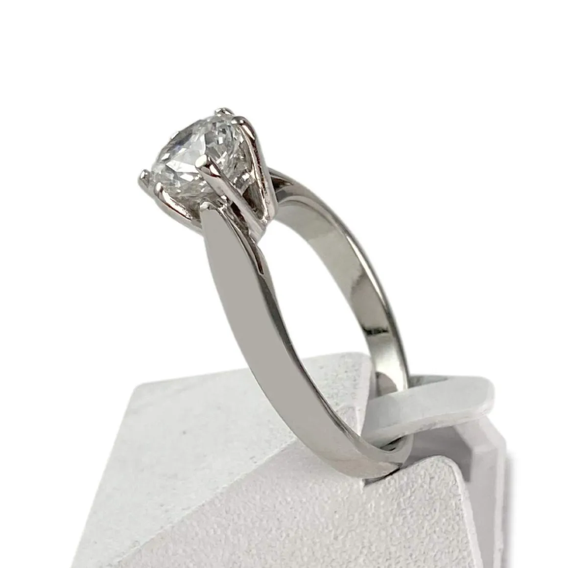 Solitaire d'occasion or 750 blanc diamant