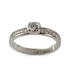 Solitaire d'occasion or 750 blanc diamants