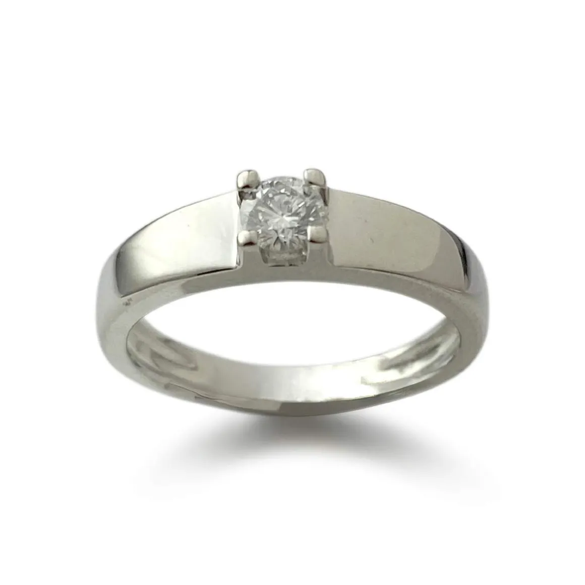 Solitaire d'occasion or 750 blanc diamant