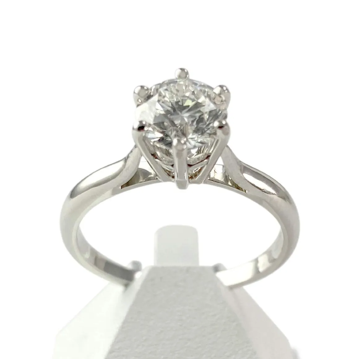 Solitaire d'occasion or 585 blanc diamant 1.32 carat
