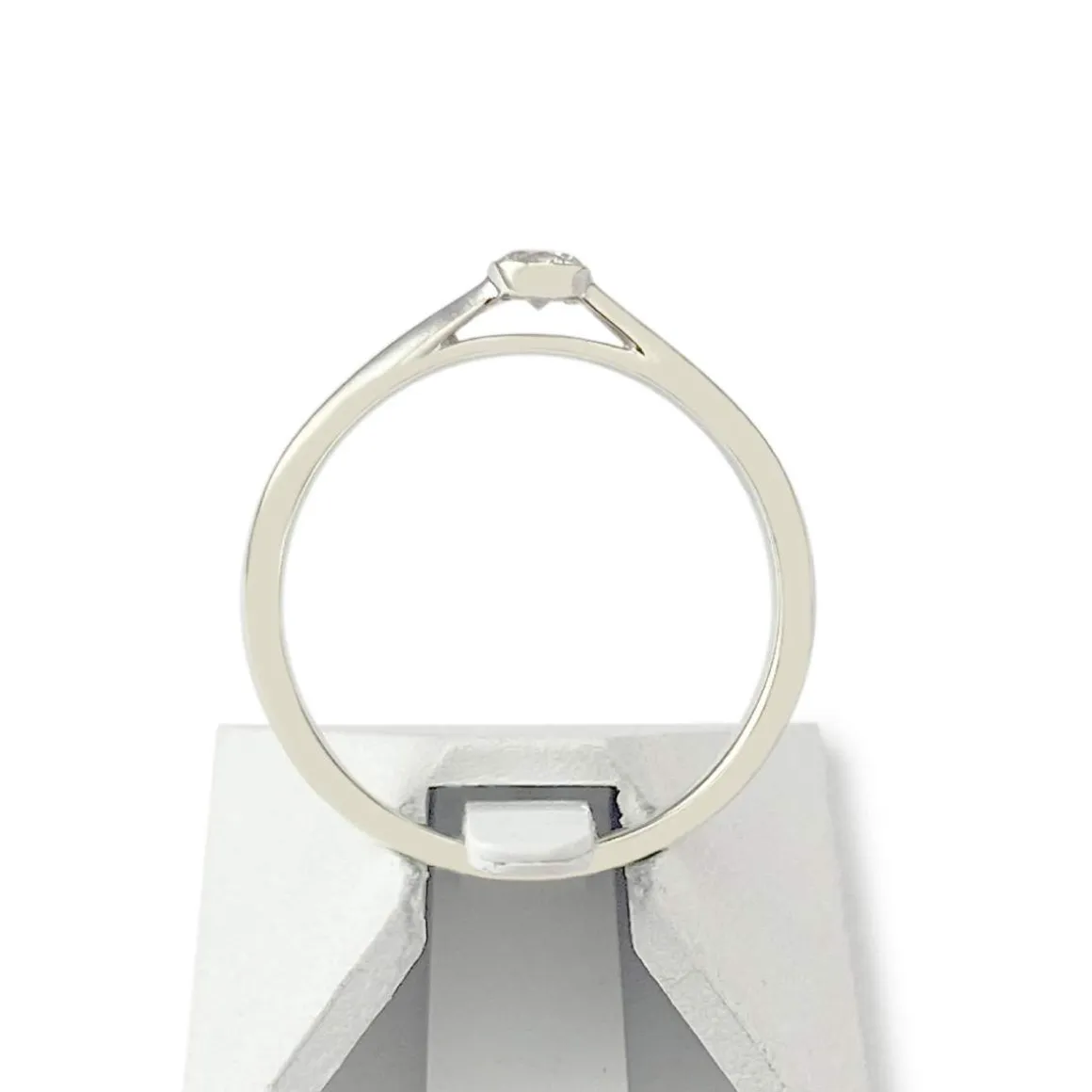 Solitaire d'occasion or 375 blanc diamant