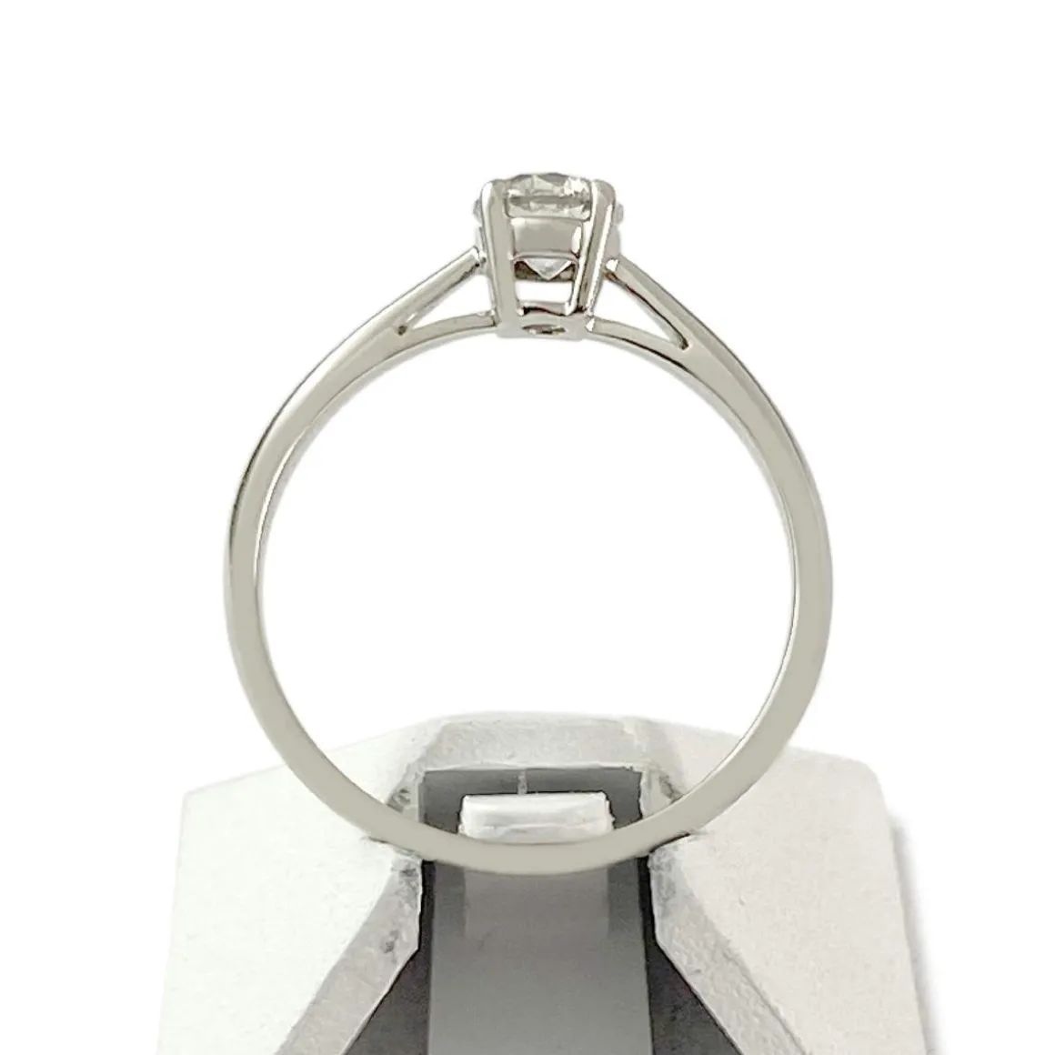 Solitaire d'occasion or 750 blanc diamant 0.50 carat