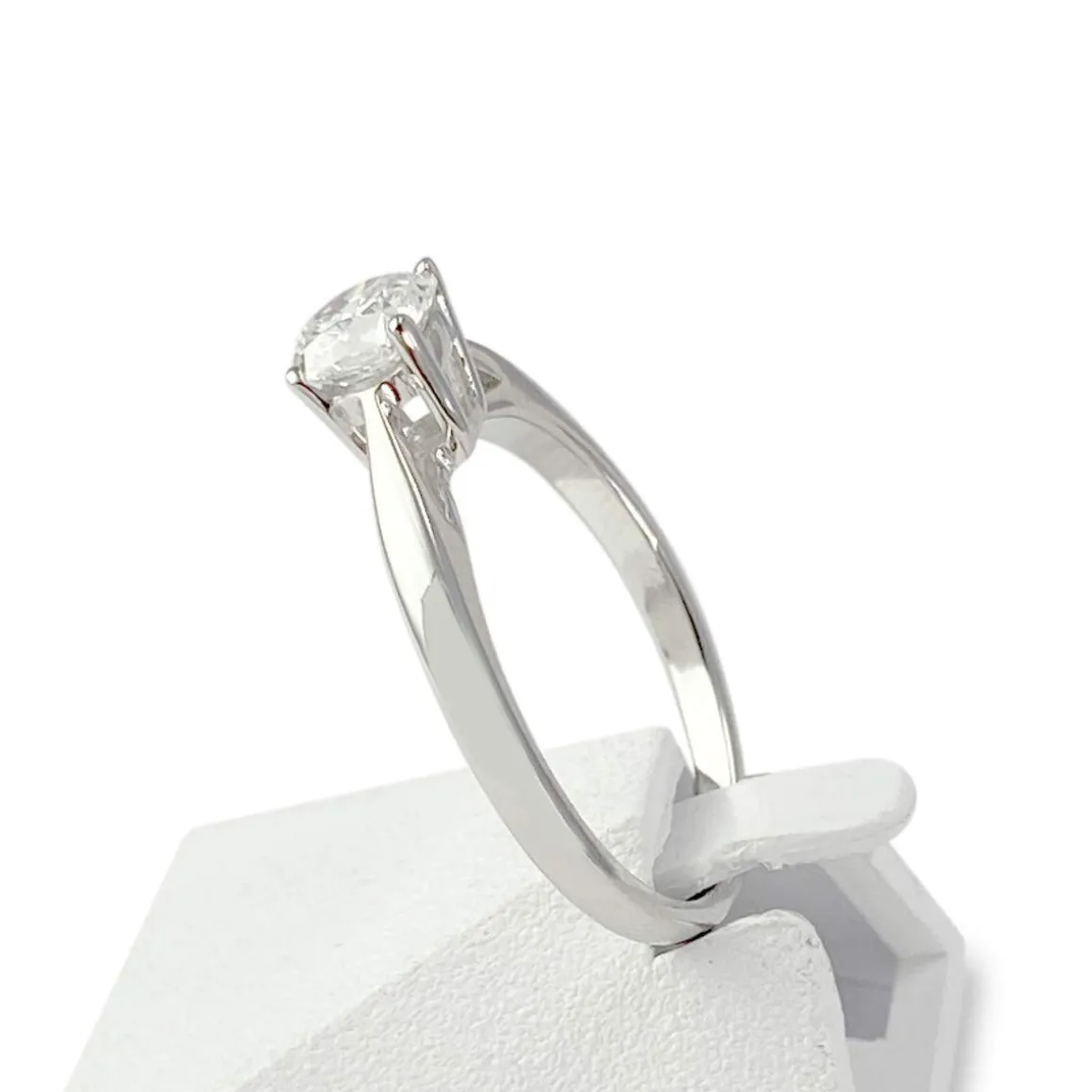 Solitaire d'occasion or 750 blanc diamant