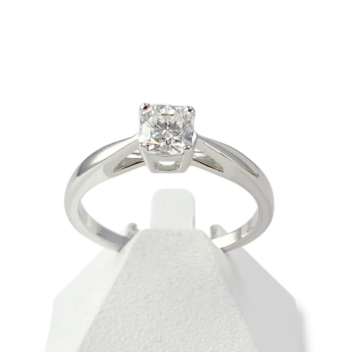 Solitaire d'occasion or 750 blanc diamant