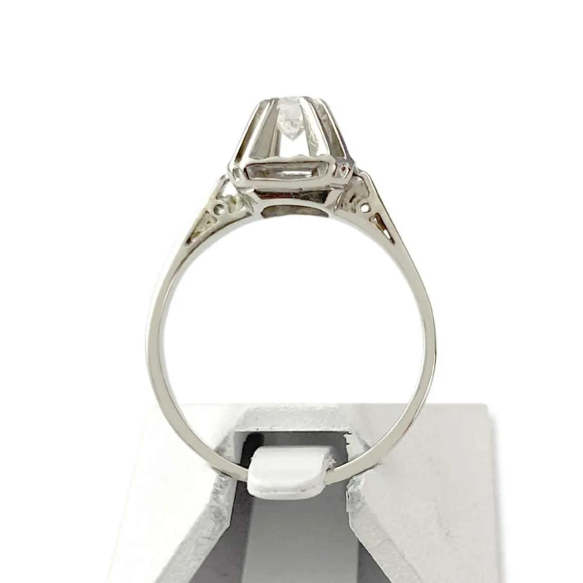 Solitaire d'occasion or 750 blanc diamant