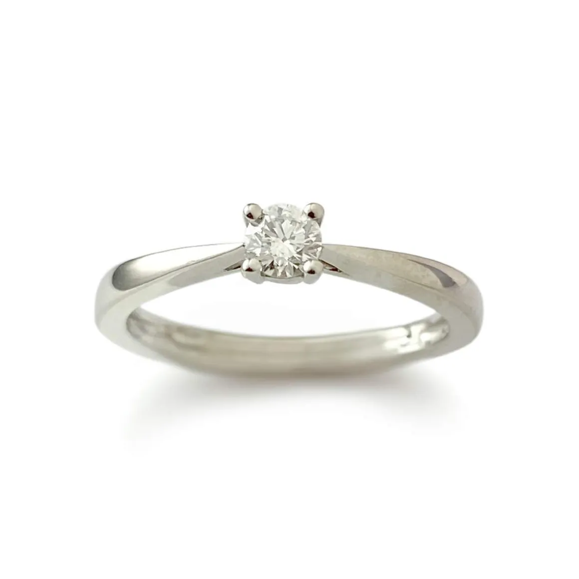 Solitaire d'occasion or 750 blanc diamant