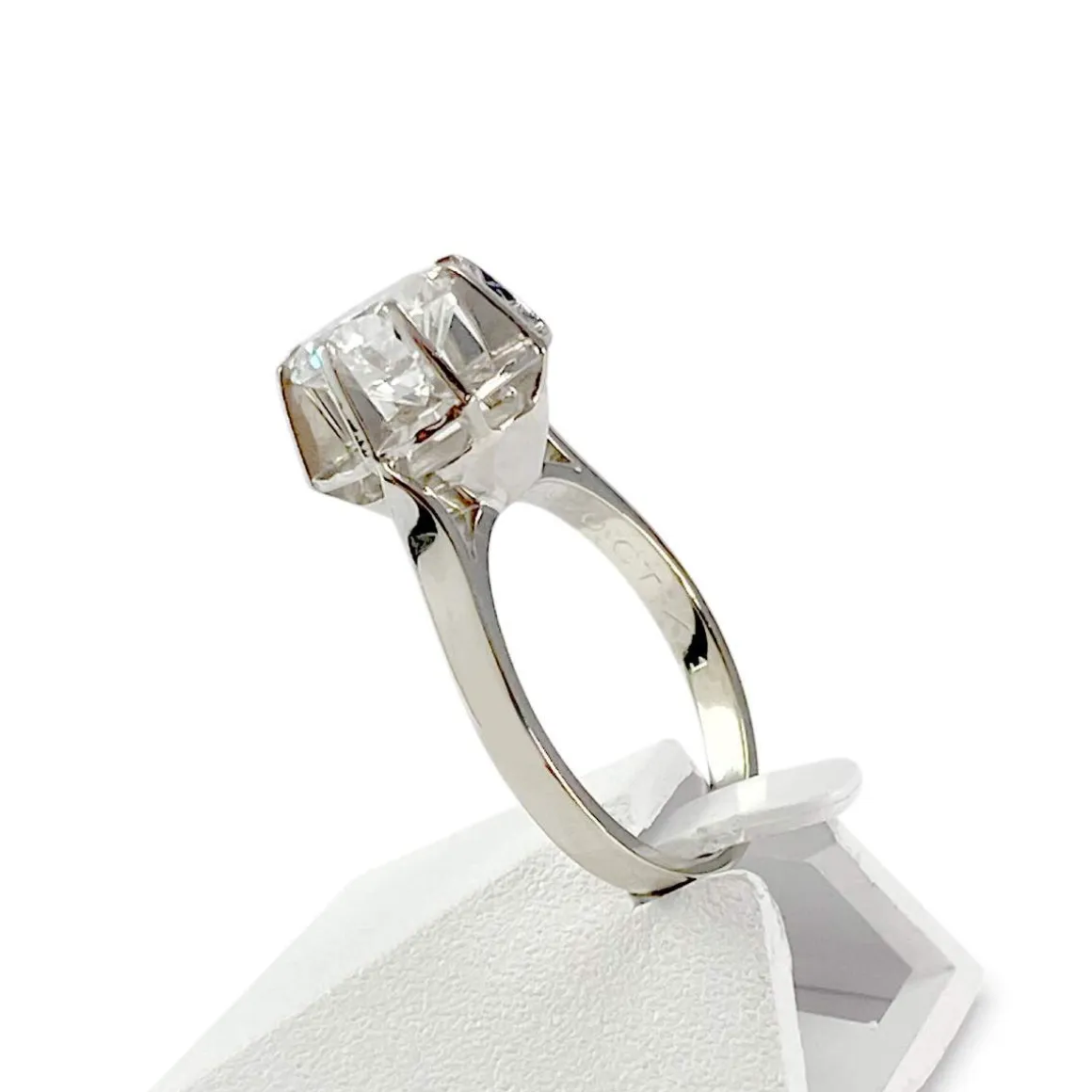 Solitaire d'occasion or 750 blanc platine diamant