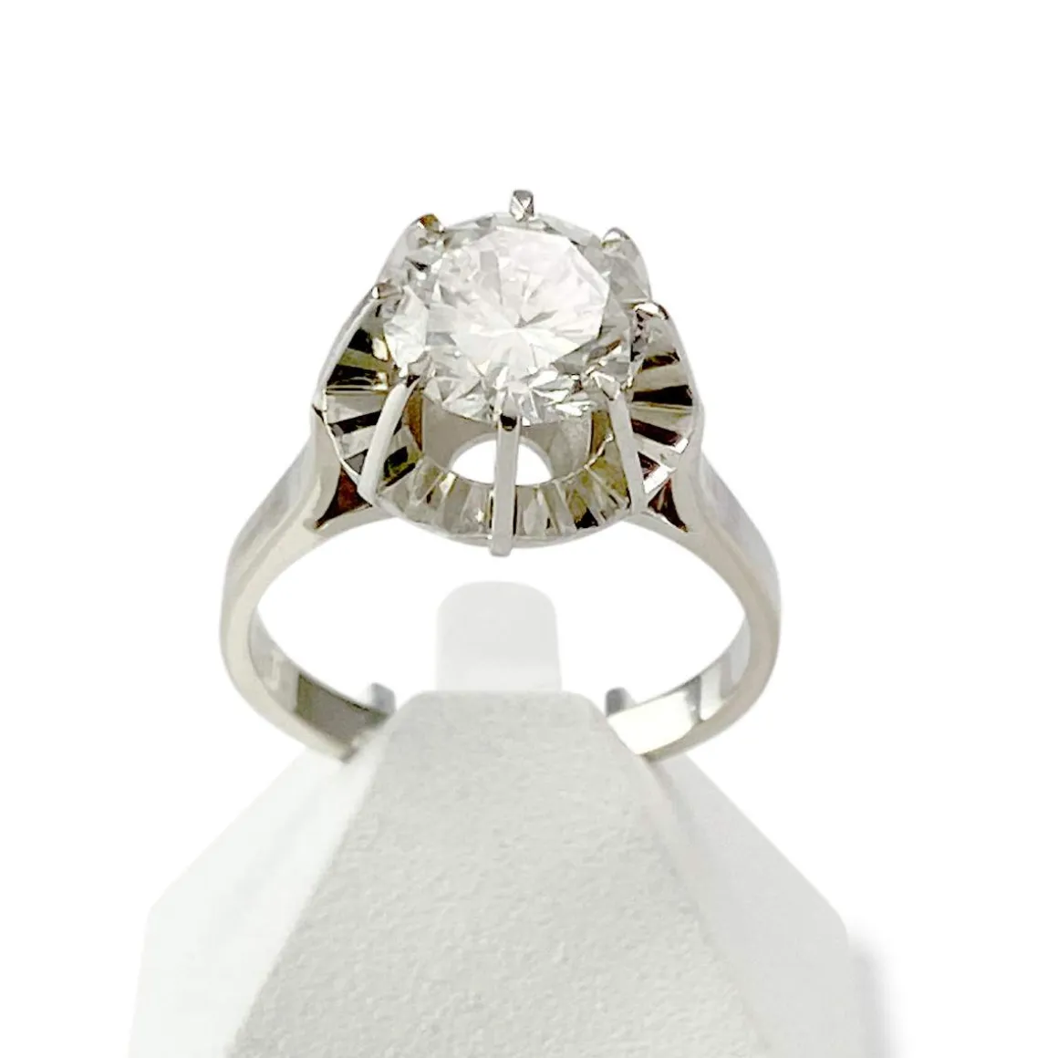 Solitaire d'occasion or 750 blanc platine diamant