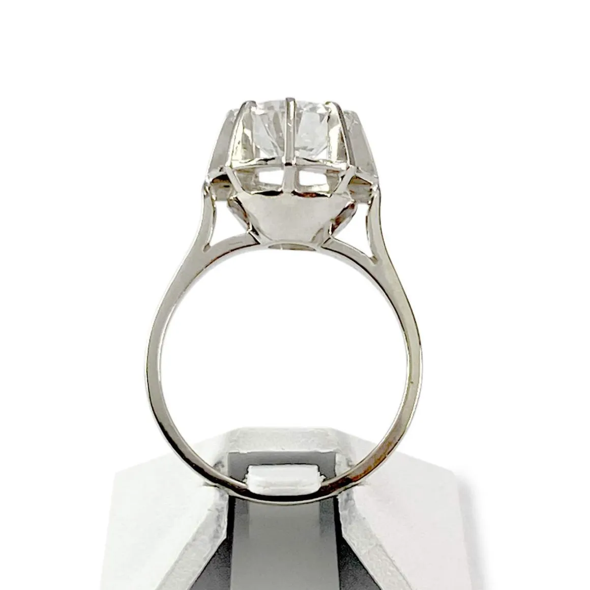 Solitaire d'occasion or 750 blanc platine diamant