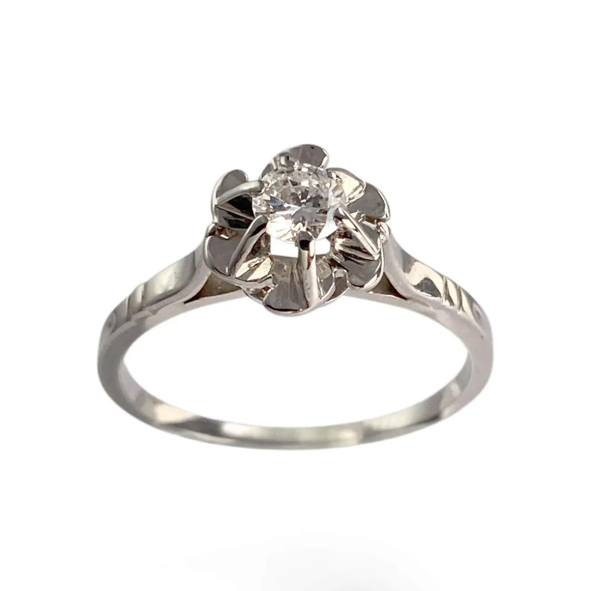 Solitaire d'occasion or 750 blanc diamant