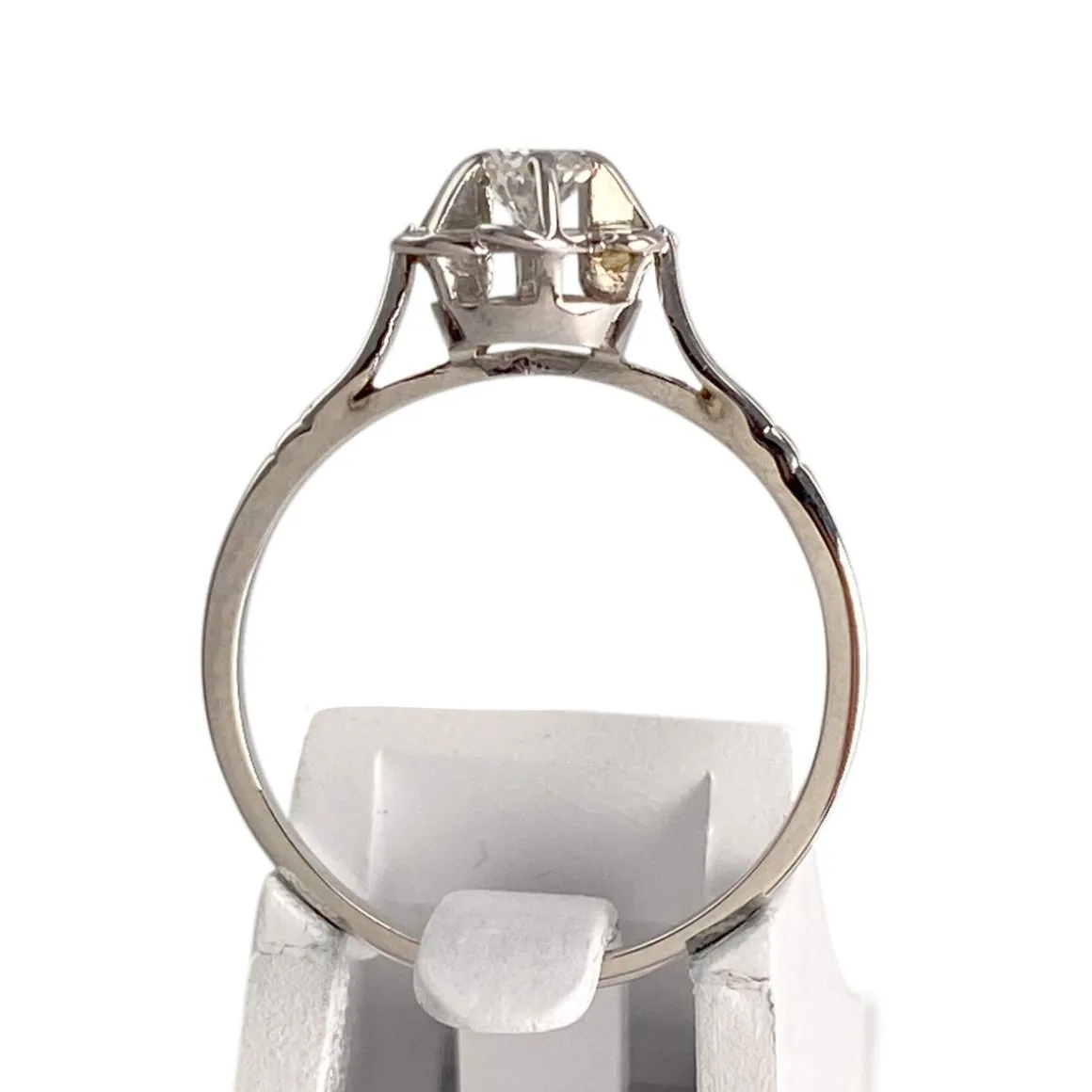 Solitaire d'occasion or 750 blanc diamant