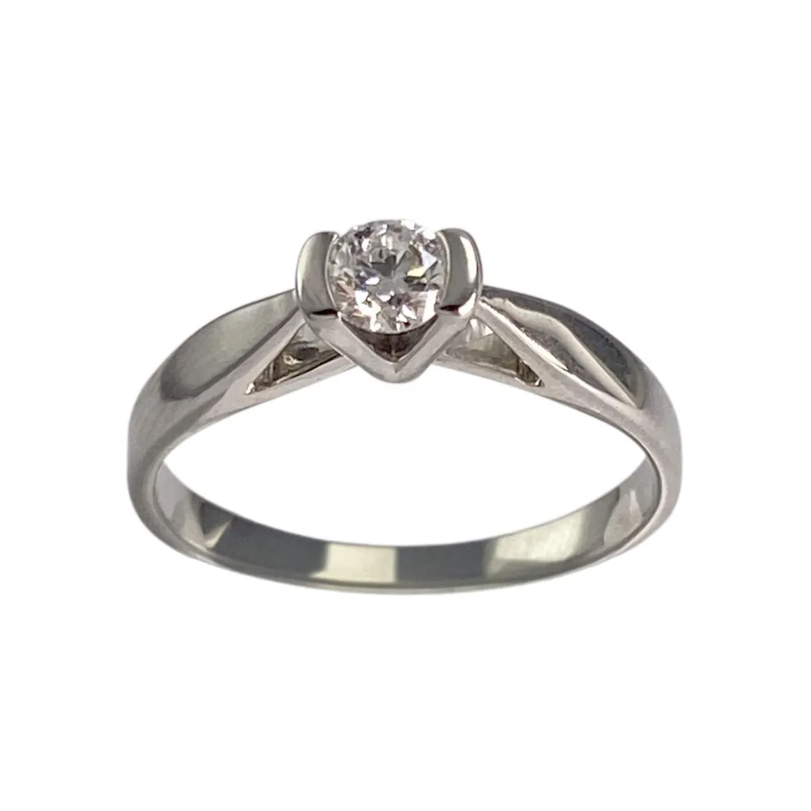 Solitaire d'occasion or 750 blanc diamant