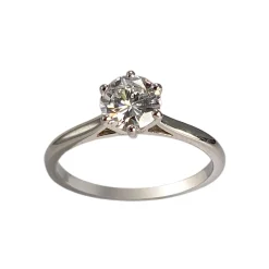 Solitaire d'occasion or 750 blanc diamant