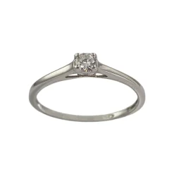 Solitaire d'occasion or 375 blanc diamant