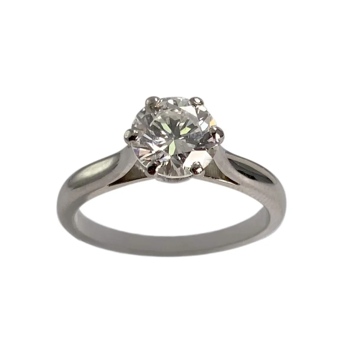 Solitaire d'occasion or 750 blanc diamant