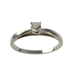 Solitaire d'occasion or 375 blanc diamant