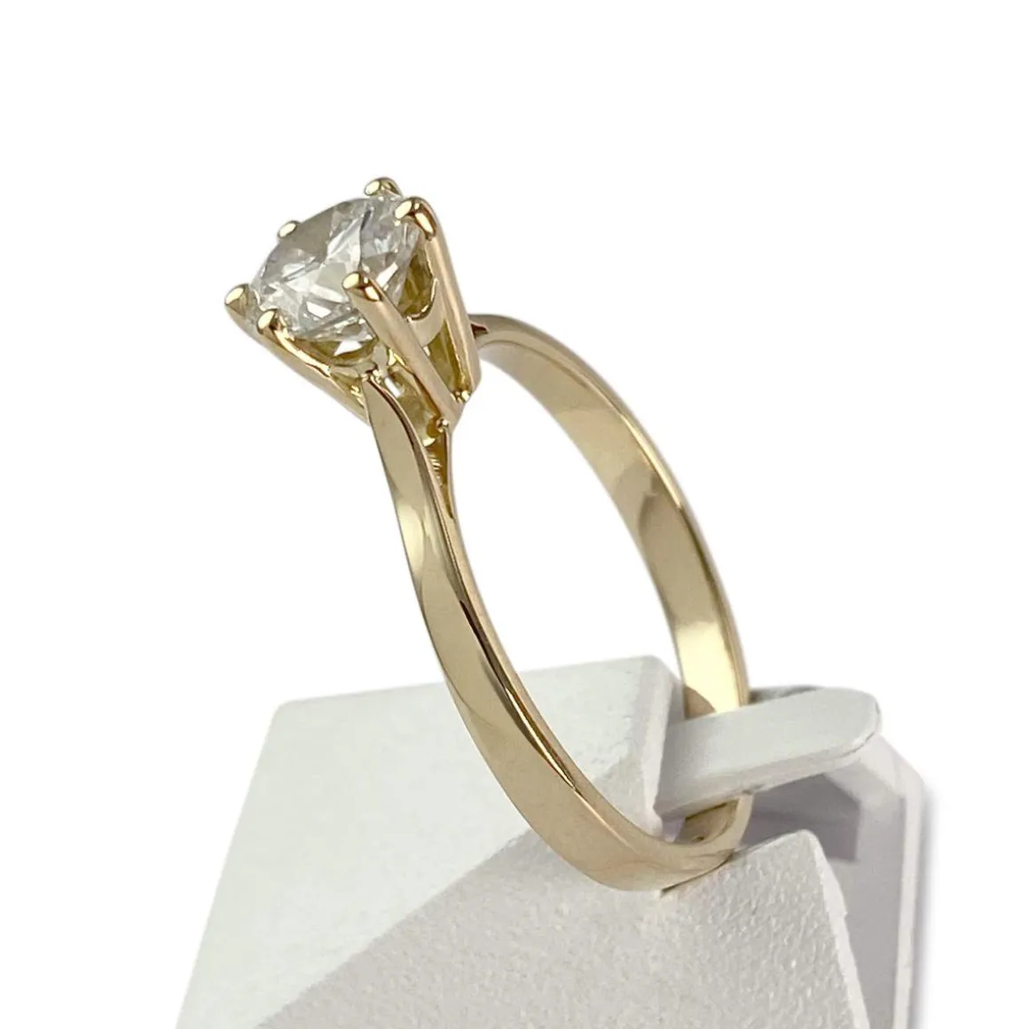 Solitaire d'occasion or 750 jaune diamant
