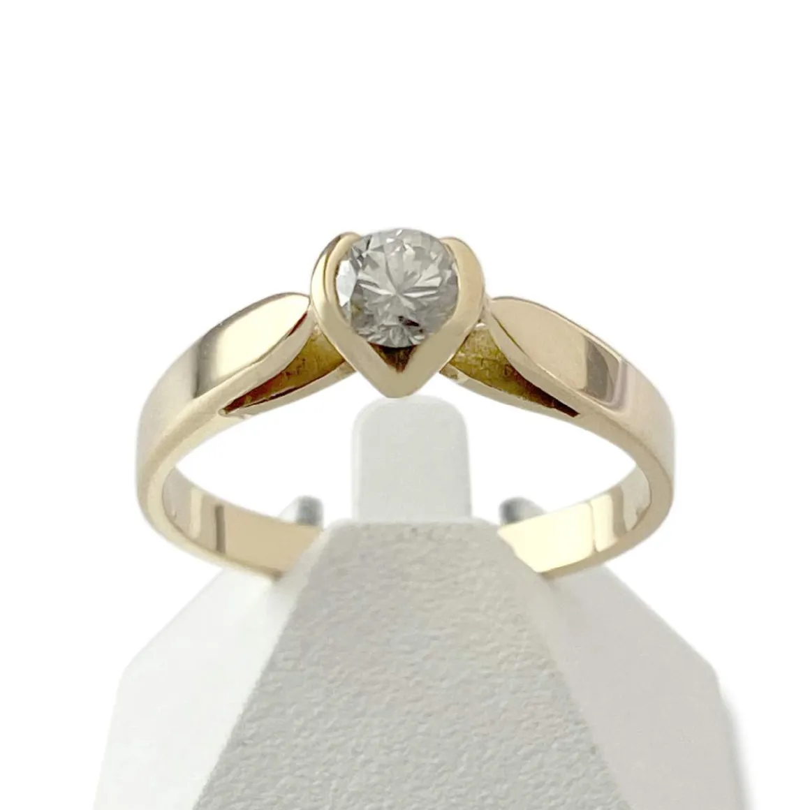 Solitaire d'occasion or 750 jaune diamant