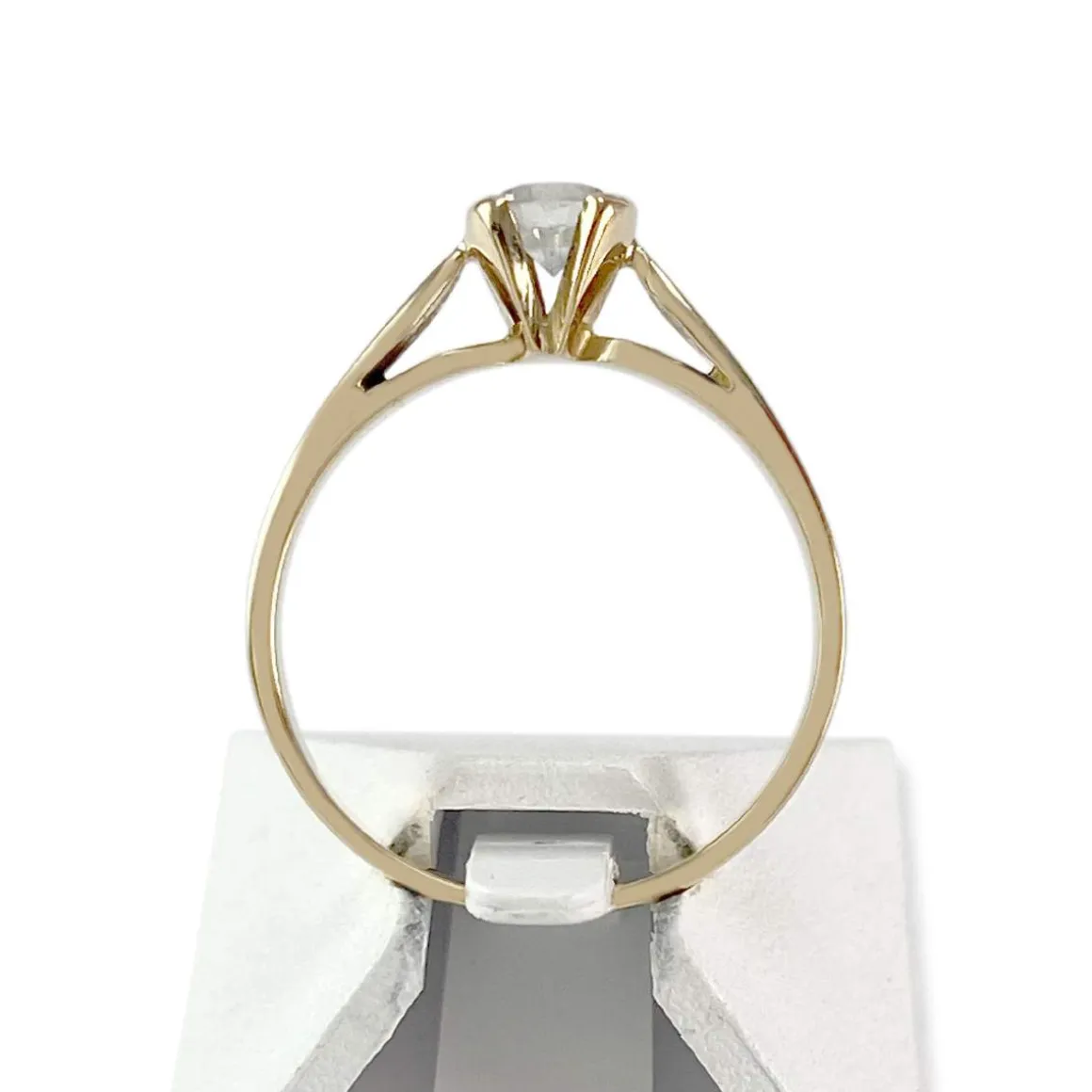 Solitaire d'occasion or 750 jaune diamant