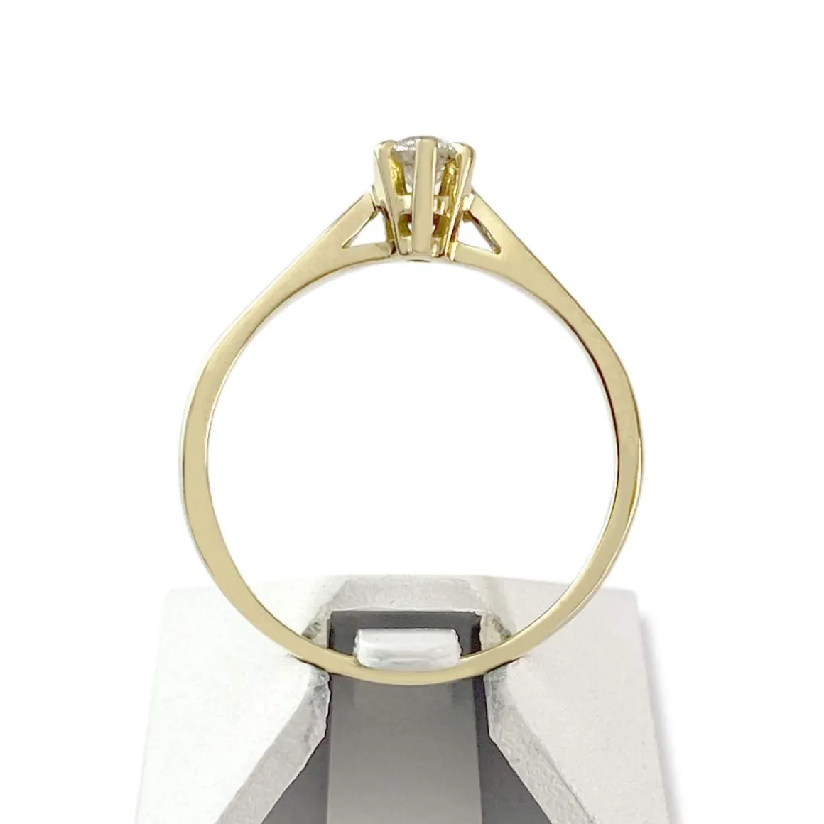 Solitaire d'occasion or 750 jaune diamant