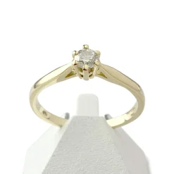 Solitaire d'occasion or 750 jaune diamant