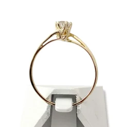 Solitaire d'occasion or 750 jaune zirconia