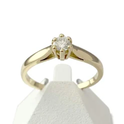 Solitaire d'occasion or 750 jaune diamant