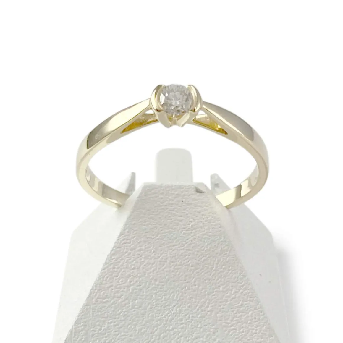 Solitaire d'occasion or 750 jaune diamant