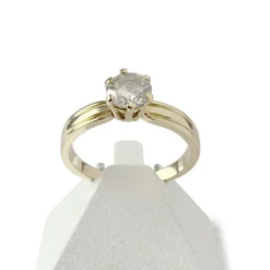 Solitaire d'occasion or 750 jaune diamant