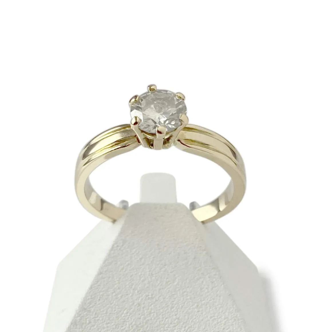 Solitaire d'occasion or 750 jaune diamant