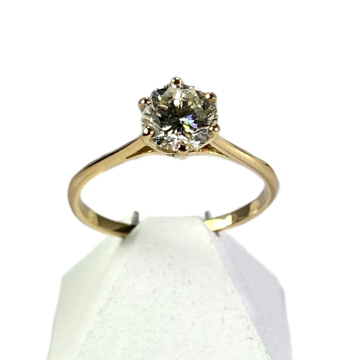 Solitaire d'occasion or 750 jaune diamant