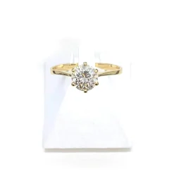 Solitaire d'occasion or 750 jaune diamant