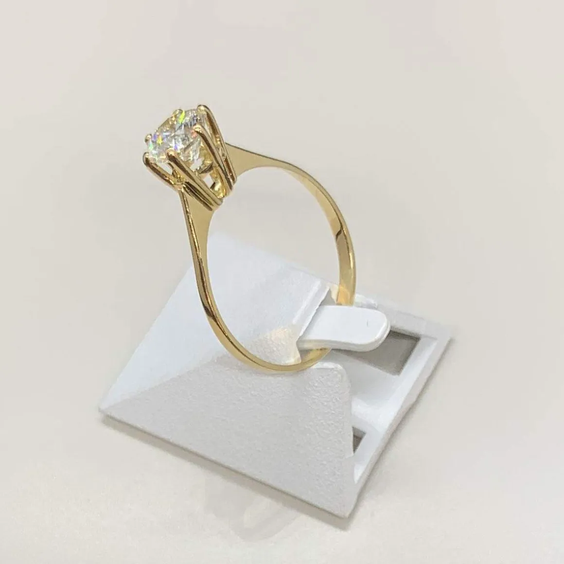 Solitaire d'occasion or 750 jaune diamant