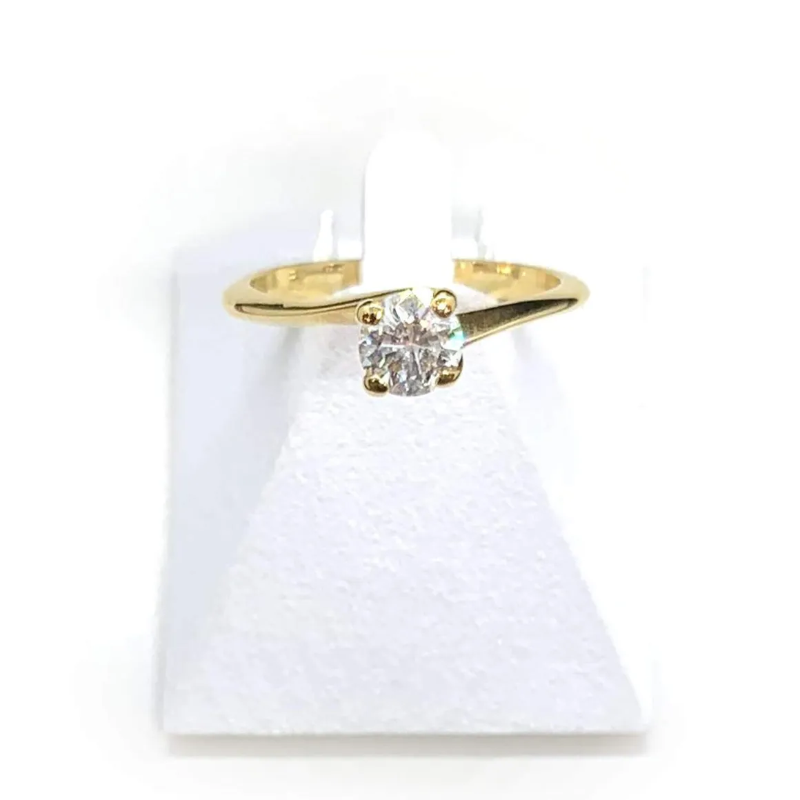 Solitaire d'occasion or 750 jaune diamant