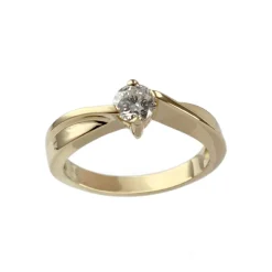 Solitaire d'occasion or 750 jaune diamant