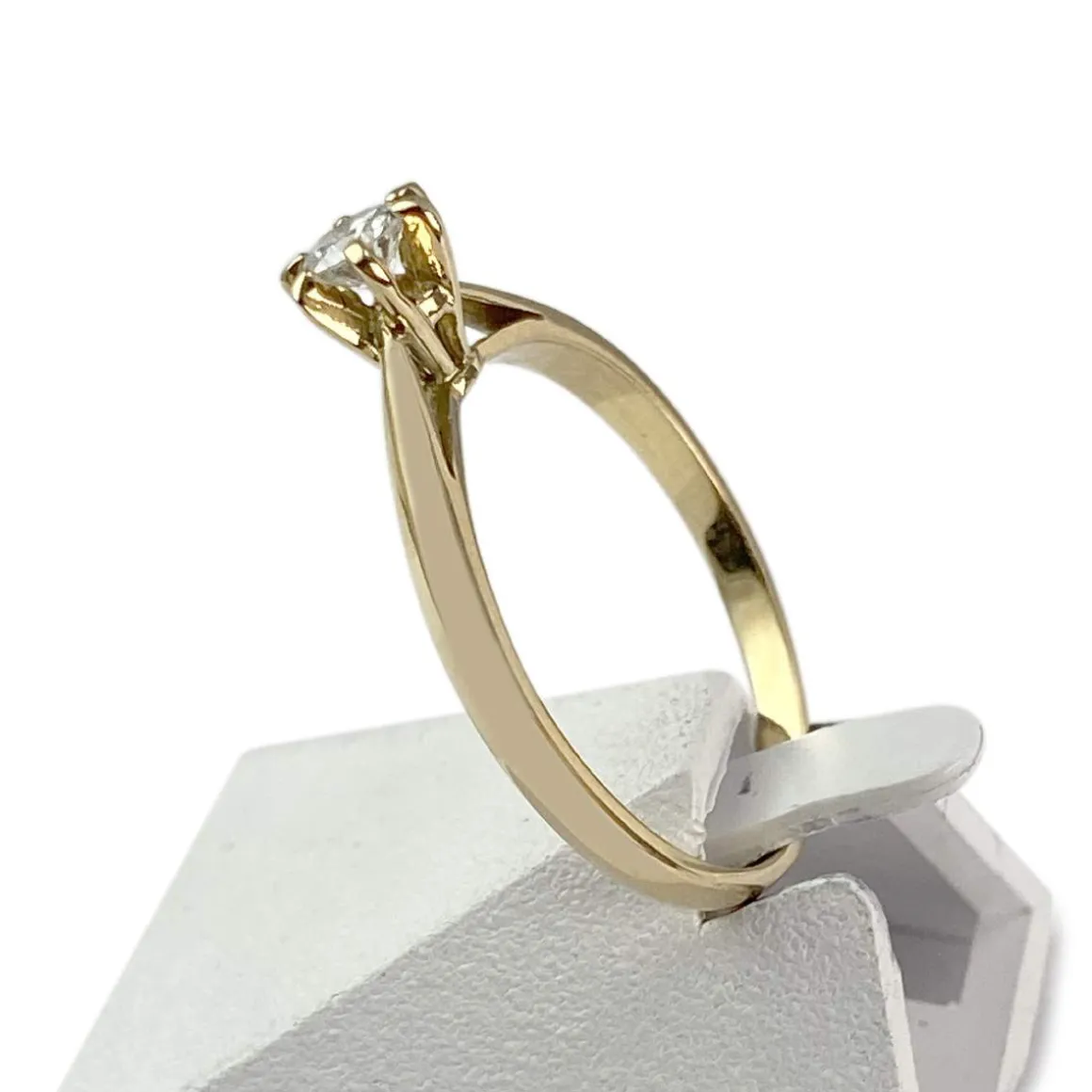 Solitaire d'occasion or 750 jaune diamant