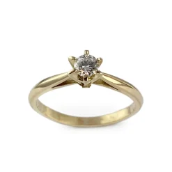 Solitaire d'occasion or 750 jaune diamant