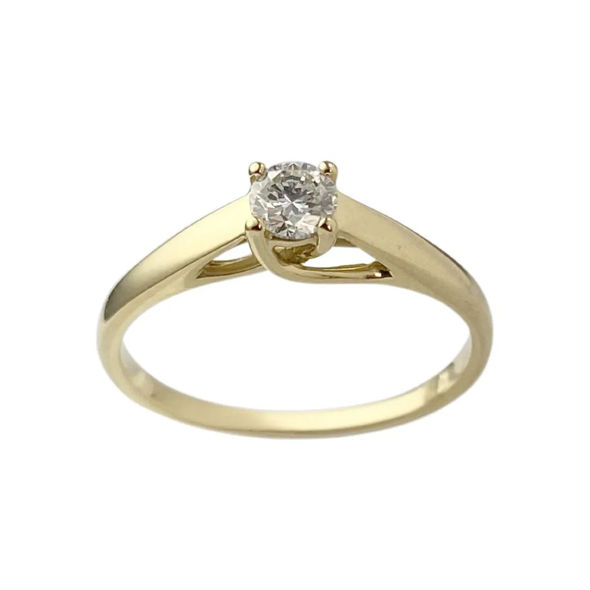 Solitaire d'occasion or 750 jaune diamant