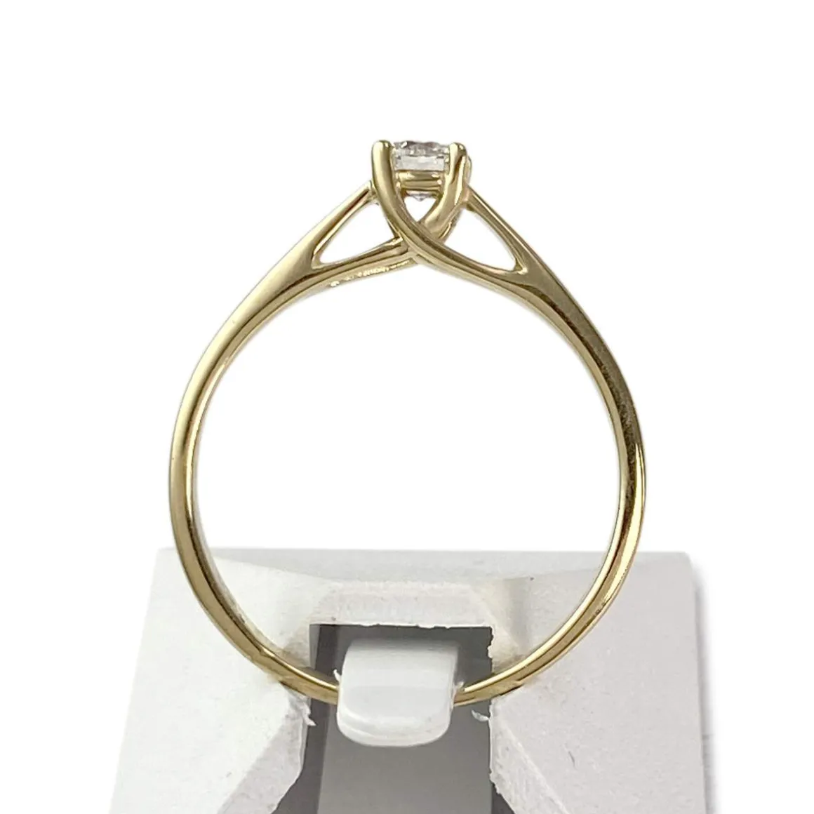 Solitaire d'occasion or 750 jaune diamant