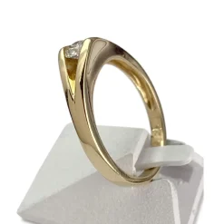 Solitaire d'occasion or 750 jaune diamant