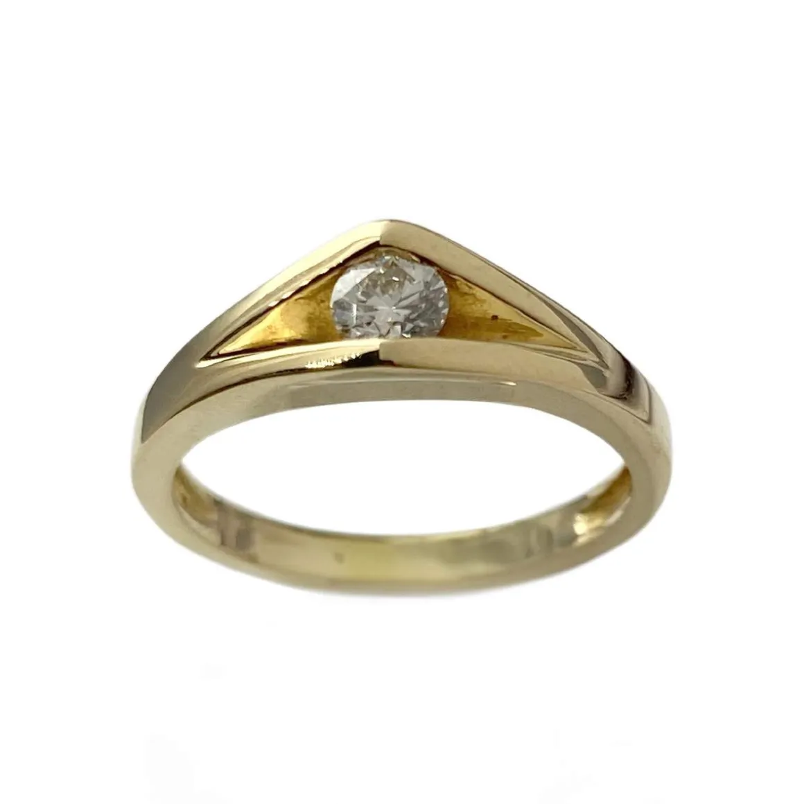 Solitaire d'occasion or 750 jaune diamant