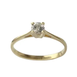 Solitaire d'occasion or 750 jaune diamant