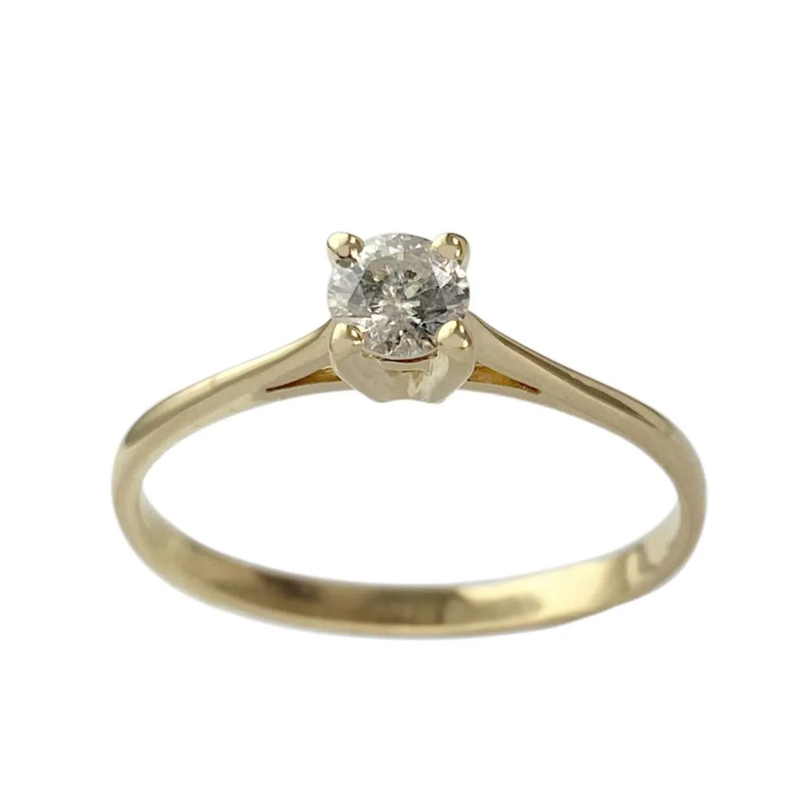 Solitaire d'occasion or 750 jaune diamant