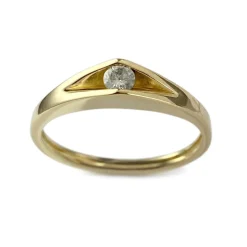 Solitaire d'occasion or 750 jaune diamant