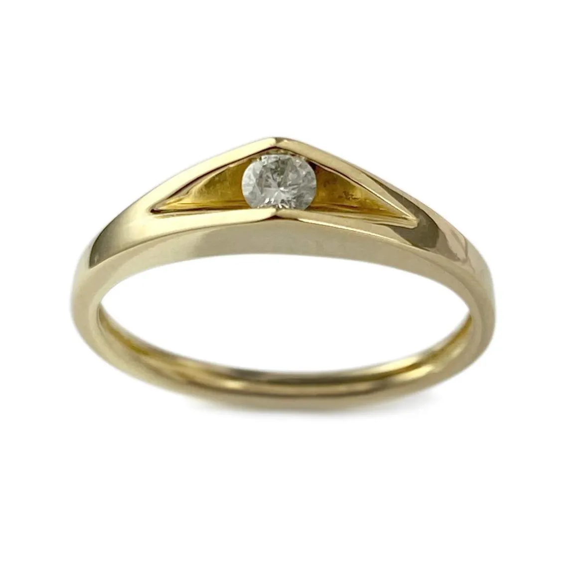 Solitaire d'occasion or 750 jaune diamant