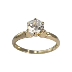 Solitaire d'occasion or 750 jaune zirconia