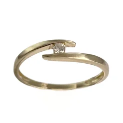 Solitaire d'occasion or 750 jaune diamant